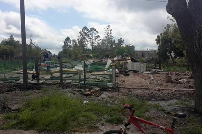 Turbonada en Durazno destrozó una cabaña. Foto: F. Agesta / Alternativa Durazno