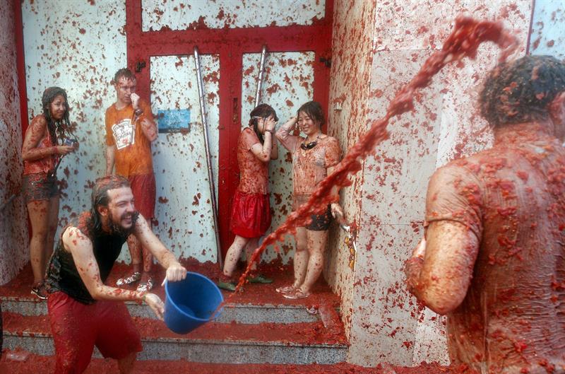 Tomatina en Buñol. Foto: EFE