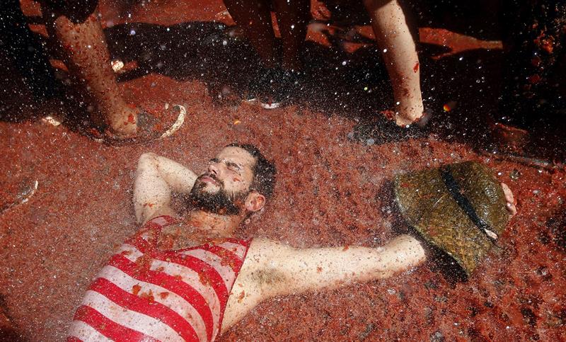 Tomatina en Buñol. Foto: EFE