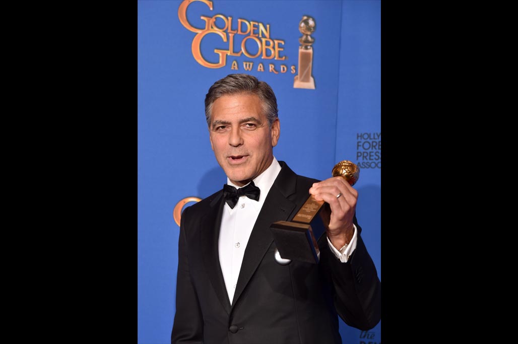 George Clooney recibe el premio a la trayectoria. Foto: AFP