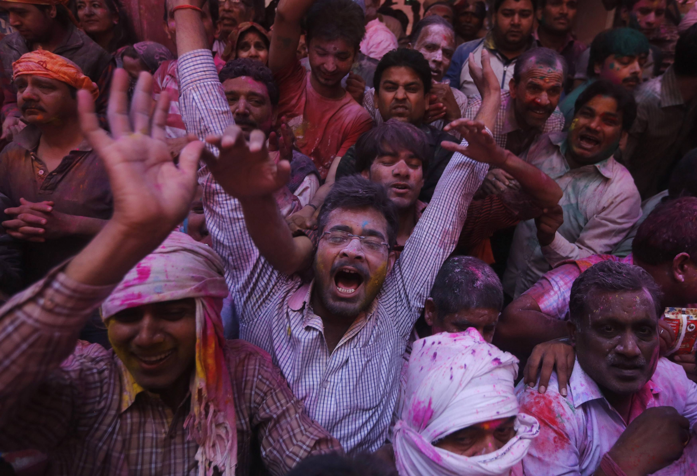 Fiesta holi en India. Foto: Reuters