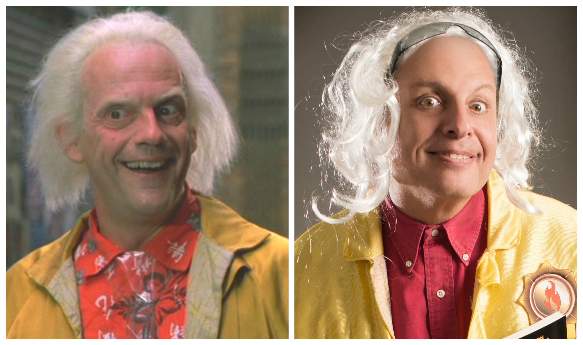 <b>Izq:&nbsp;Doc. Emmett Brown</b>.&nbsp;La producción de fotos estuvo inspirada en el personaje de la saga de Volver al futuro. Los championes y pantalón pijama corresponden a la colección de The Trashed Vintage (www.thetrashedvintage.com).<br><b>Der: Turco Abdala</b>.&nbsp;Abogado, doctor en diplomacia y profesor de ciencia política. Tiene estudios en marketing y community manager. Fue legislador del Partido Colorado. Actualmente integra Esta Boca es Mía en televisión, Algo Habrán Hecho en teatro y lleva publicados tres libros.