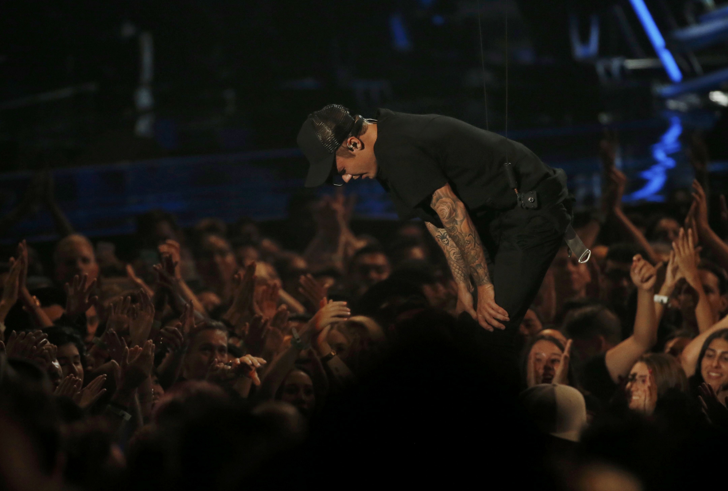 Justin Bieber en los MTV VMAs 2015. Foto: Reuters