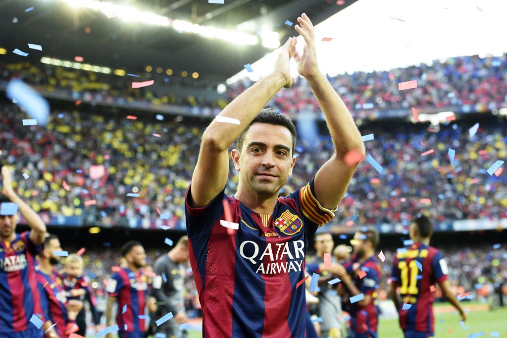 Xavi Hernández levantó la Liga en su despedida. Foto: Reuters.