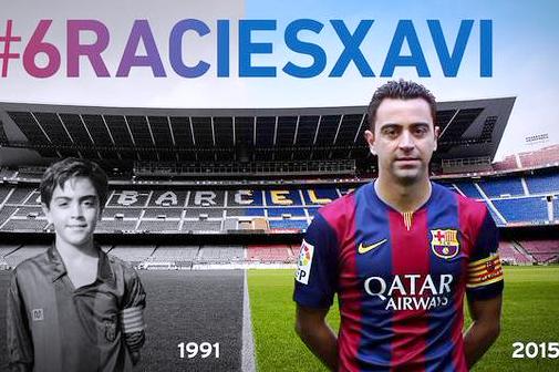 Xavi Hernández entró al Barcelona a los 11 años y se fue con 35. Foto: Barcelona.