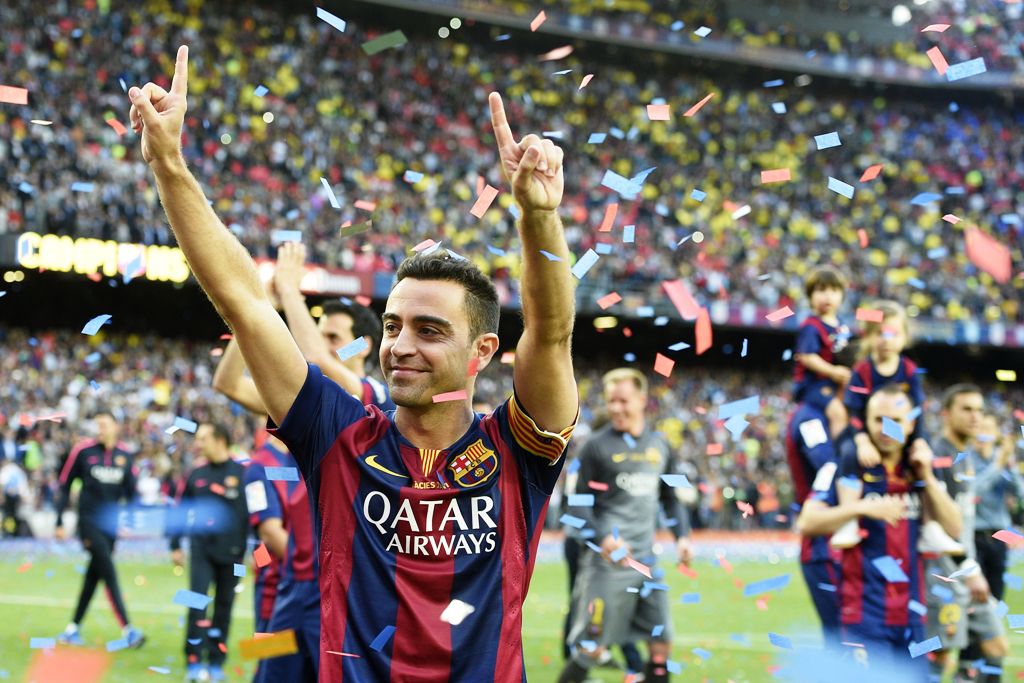 Xavi Hernández levantó la Liga en su despedida. Foto: Reuters.