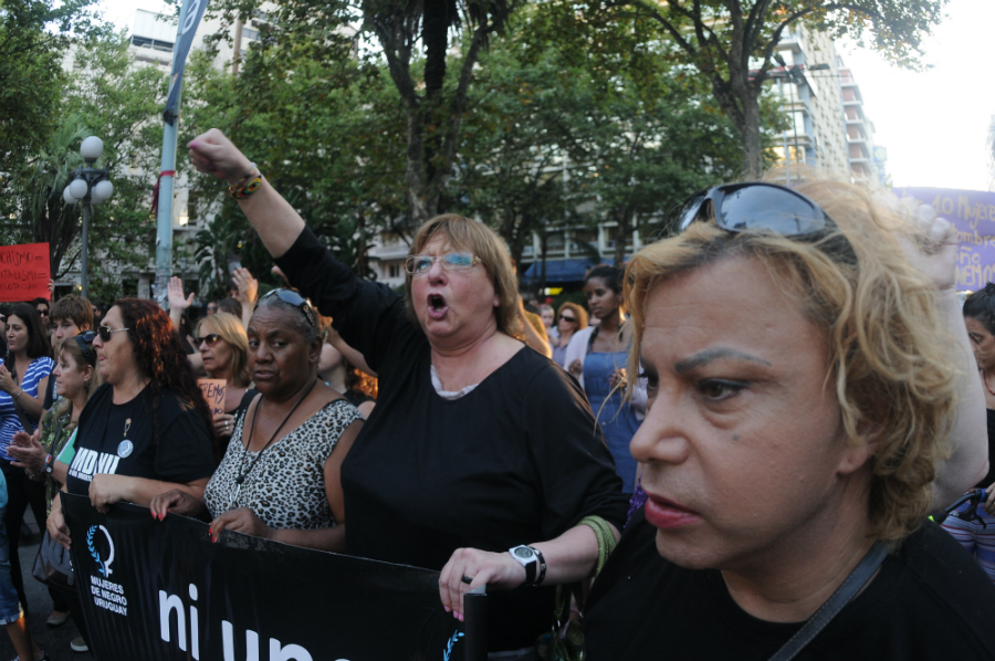 Movilización contra la violencia doméstica. Foto: Agustín Martínez