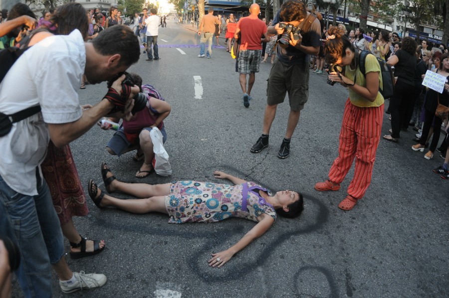 Movilización contra la violencia doméstica. Foto: Agustín Martínez