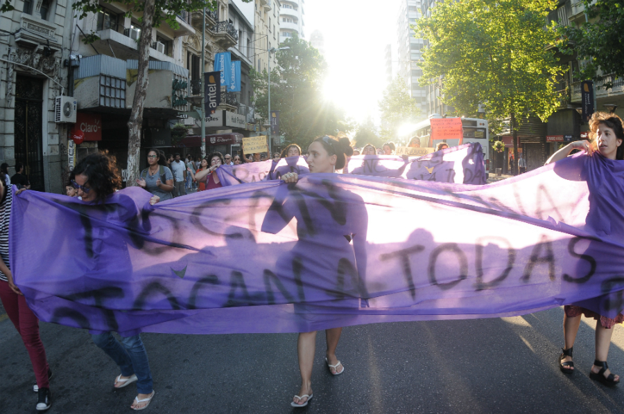 Movilización contra la violencia doméstica. Foto: Agustín Martínez