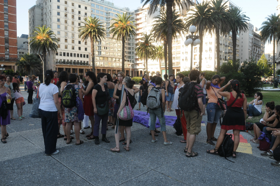 Movilización contra la violencia doméstica. Foto: Agustín Martínez