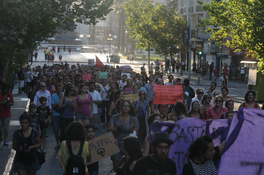 Movilización contra la violencia doméstica. Foto: Agustín Martínez