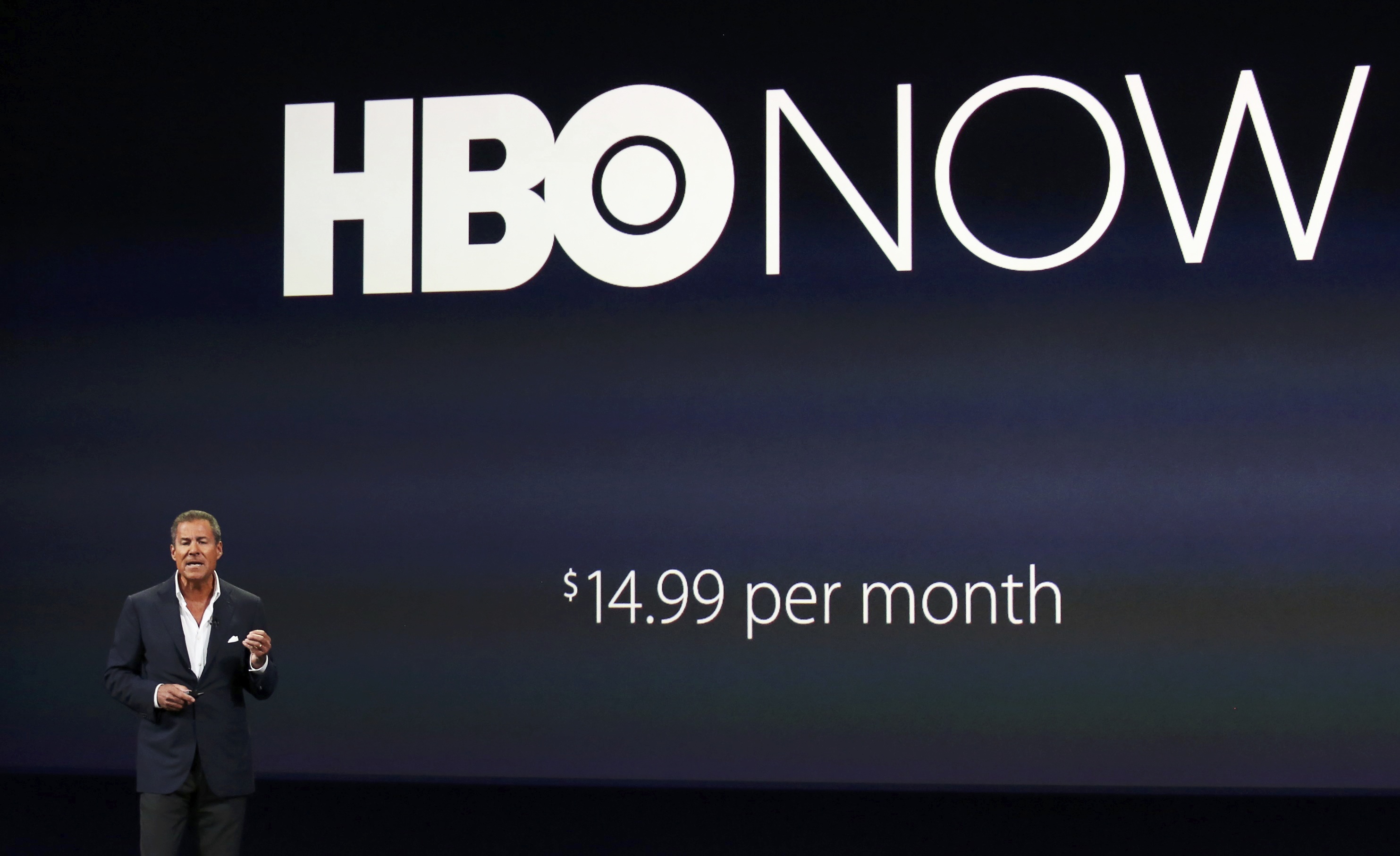 Richard Pelp CEO de HBO en presentación de arreglo con Apple Foto: Reuters