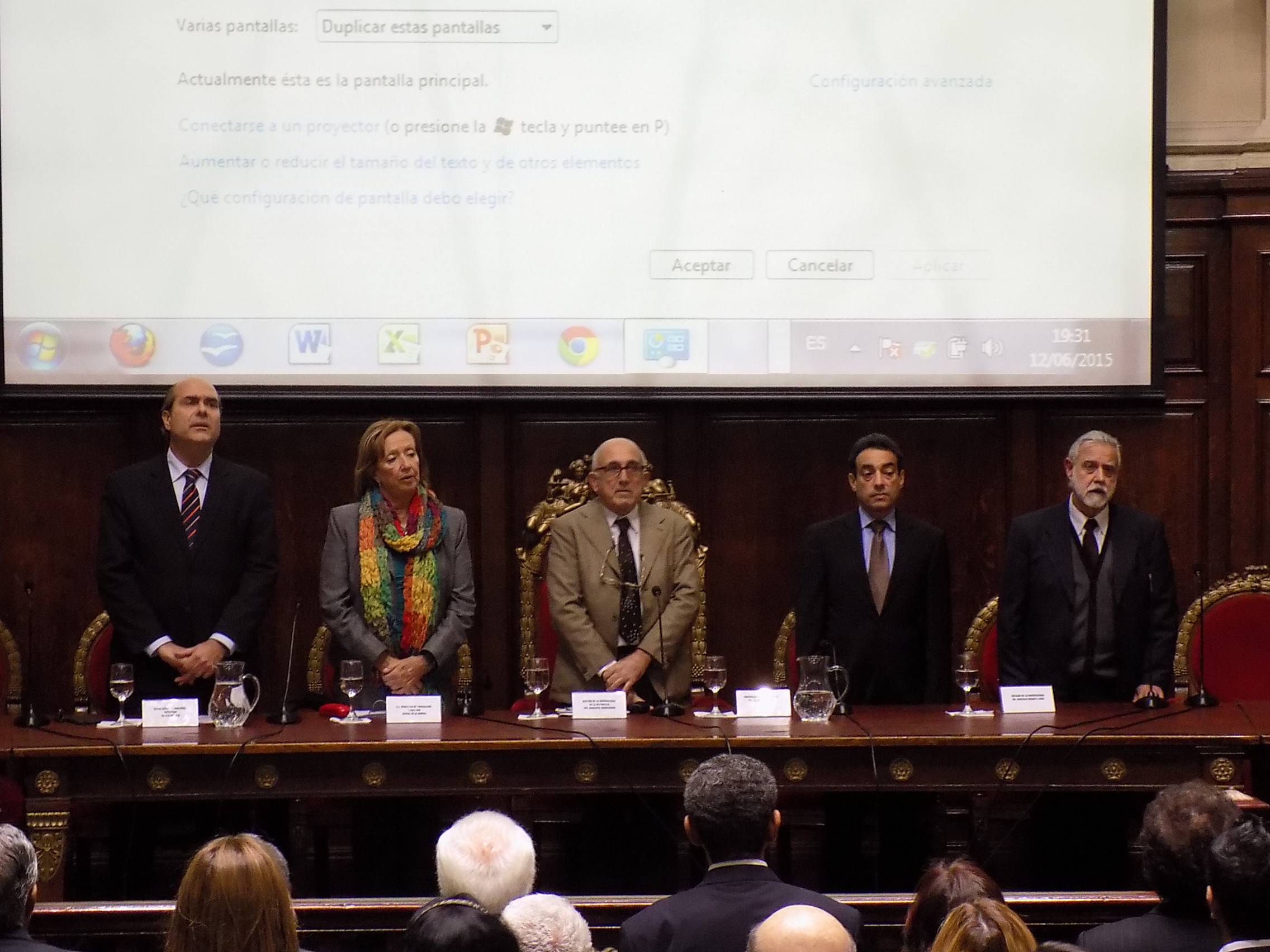Pablo Abdala, María Julia Muñoz, Roberto Markarian, encargado de negocios a.i del Libano Alejandro Bitar, Gonzalo Uriarte.