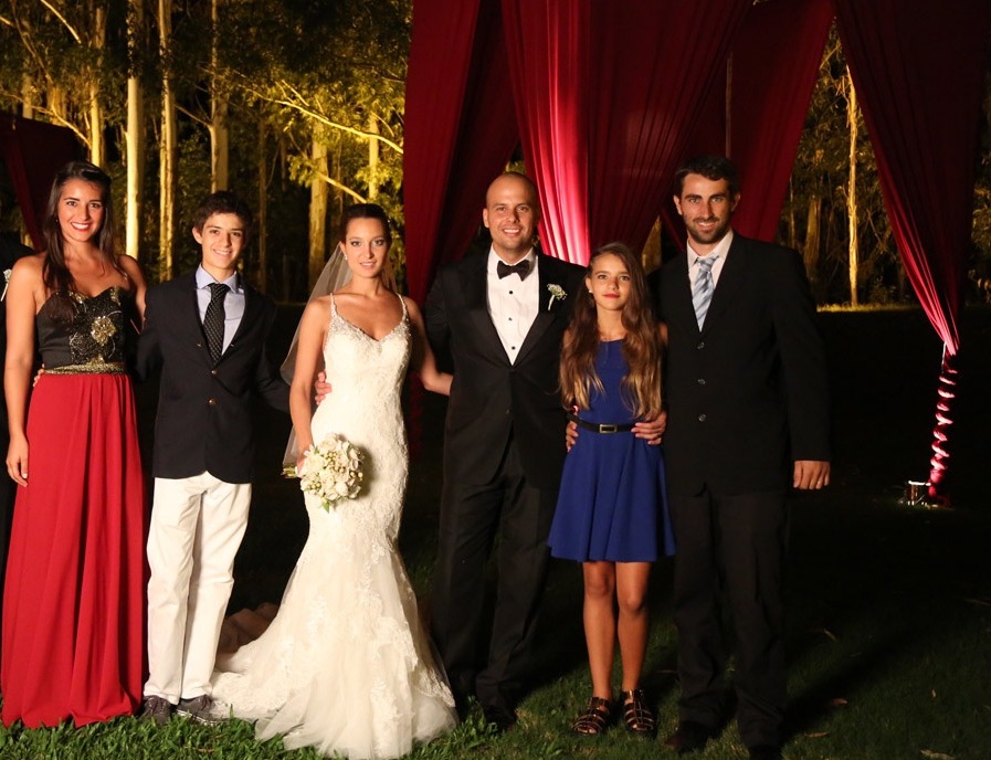 Fiorella Antognazza, Marcelo Pérez, los novios, Jimena Pérez, Juan Ignacio Antognazza.