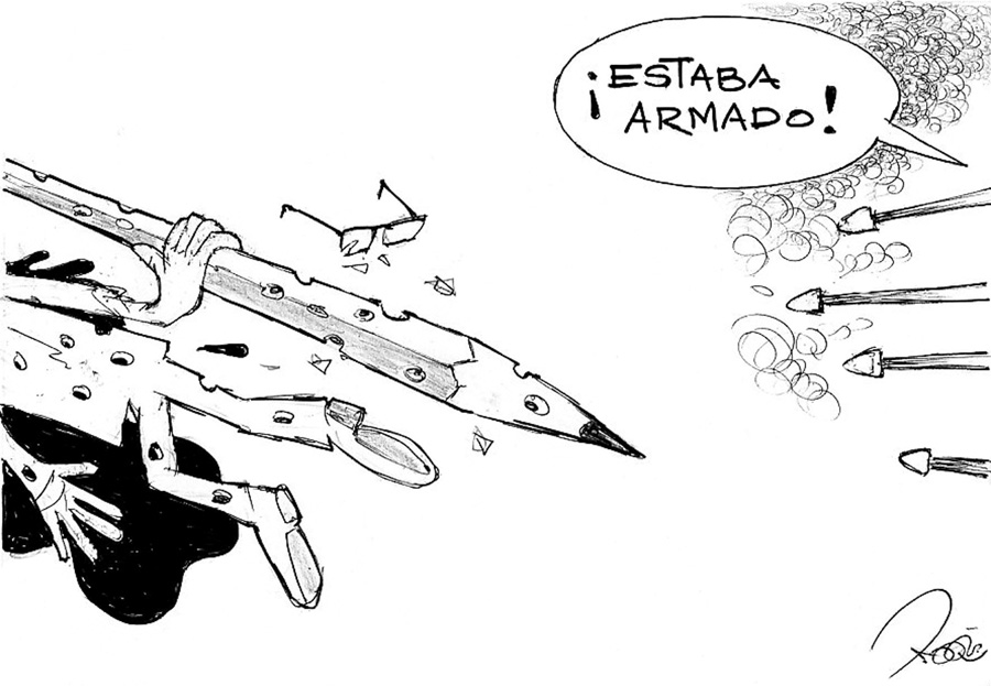Caricaturas contra el ataque terrorista. Roque - El Comercio (Ecuador)