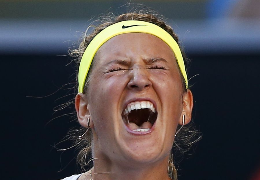 Victoria Azarenka liberó toda la tensión después de su matchpoint ante Barbora Zahlavova Strycova. Foto: Reuters.
