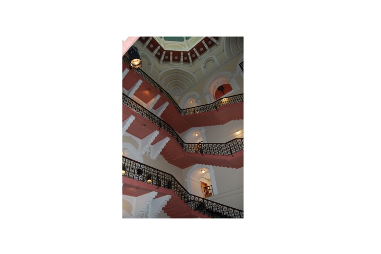 Las escaleras del Taj Mahal.