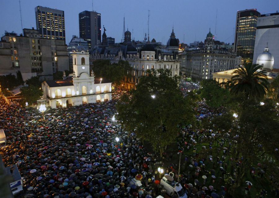 Marcha del silencio en homenaje a Nisman. Foto: AFP