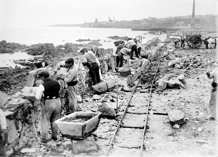 Construcción de la rambla Sur. Foto: Centro de Fotografía
