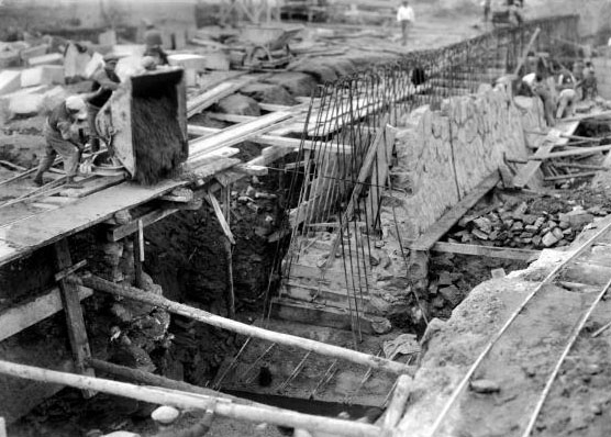 Construcción de la rambla Sur. Foto: Centro de Fotografía