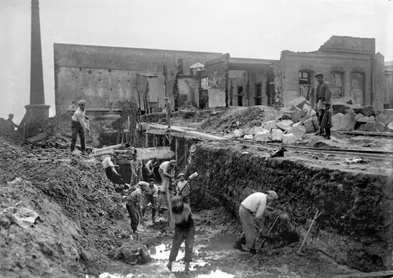 Construcción de la rambla Sur. Foto: Centro de Fotografía
