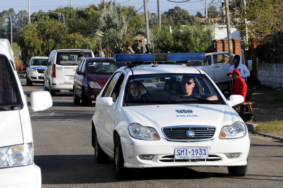 Operativo policial en Maldonado por autor de rapiña. Foto: Ricardo Figueredo