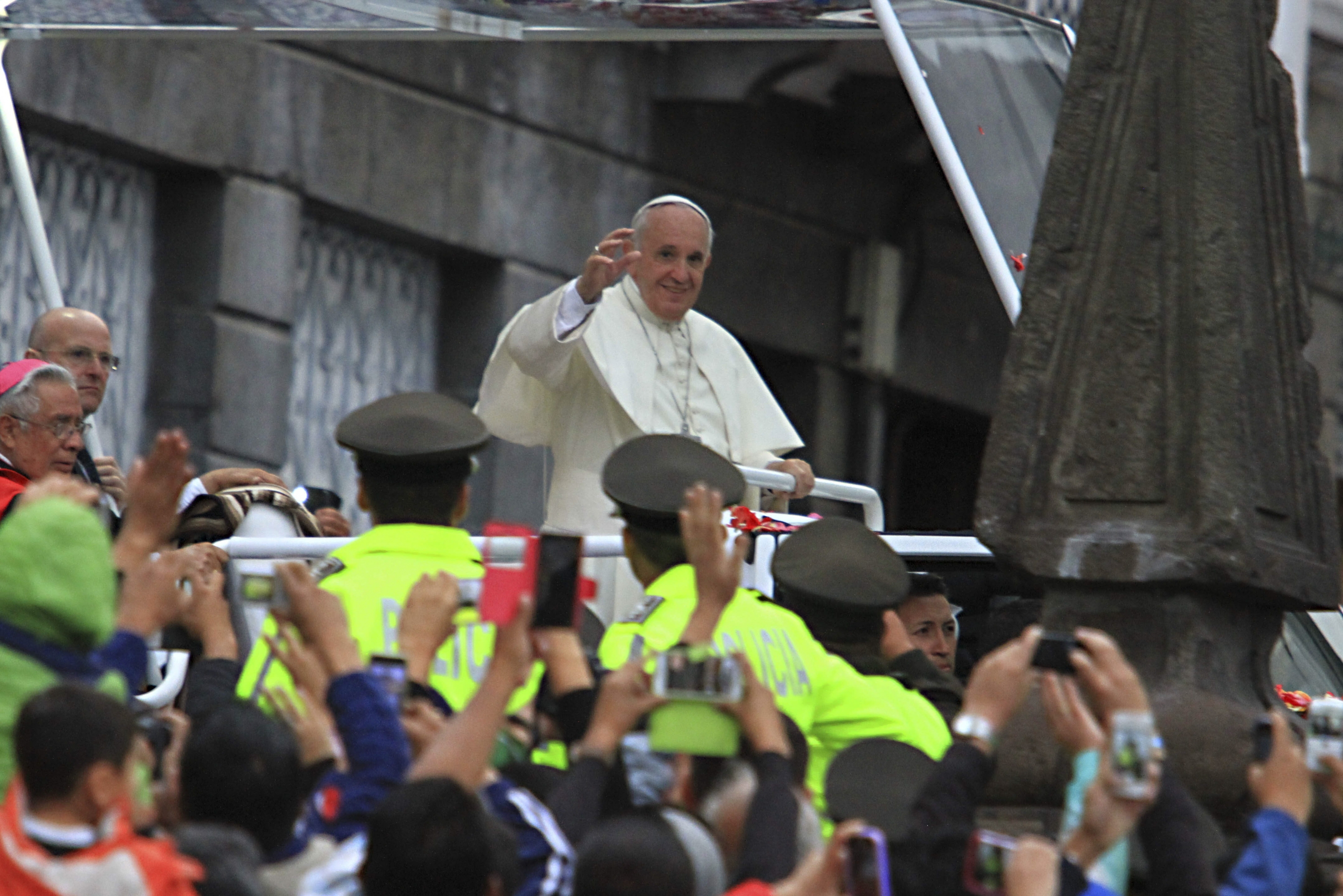 Papa Francisco en su visita a Ecuador. Foto: Efe