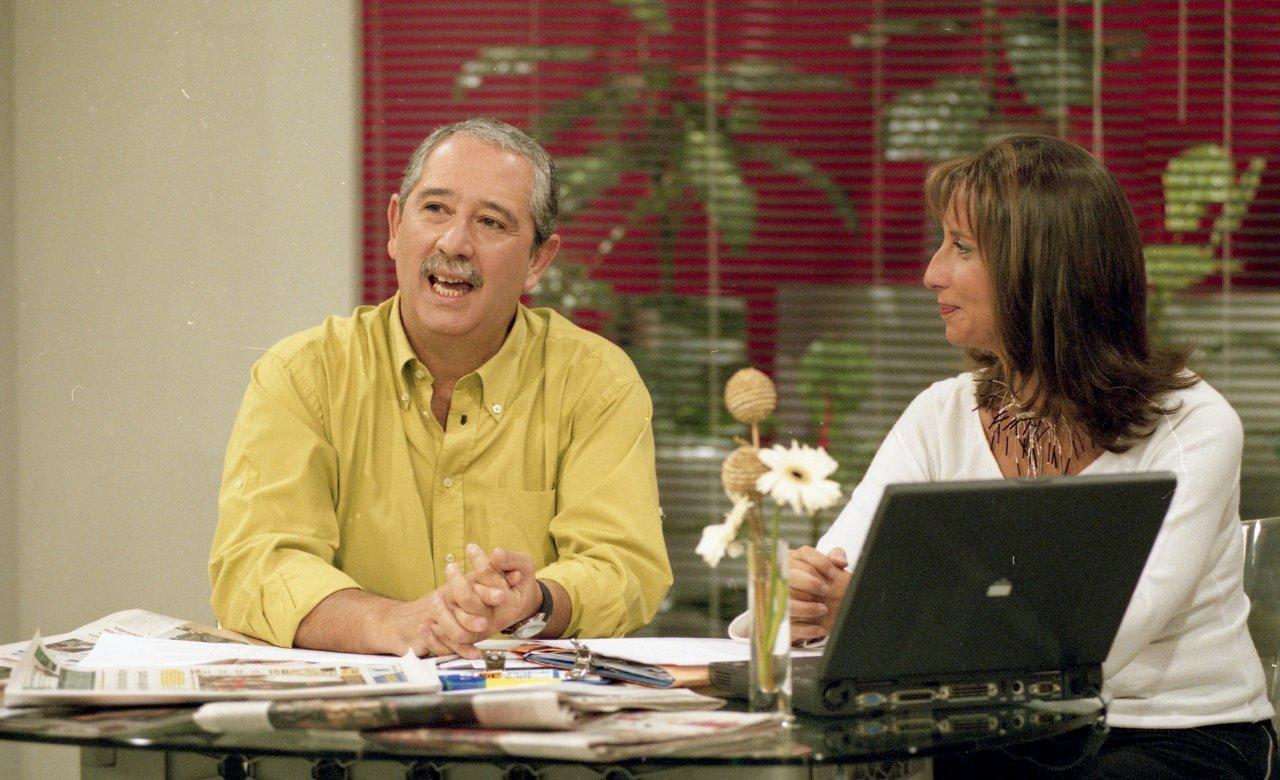 Con Sergio Puglia en la mañana de Canal 10, en 2004
