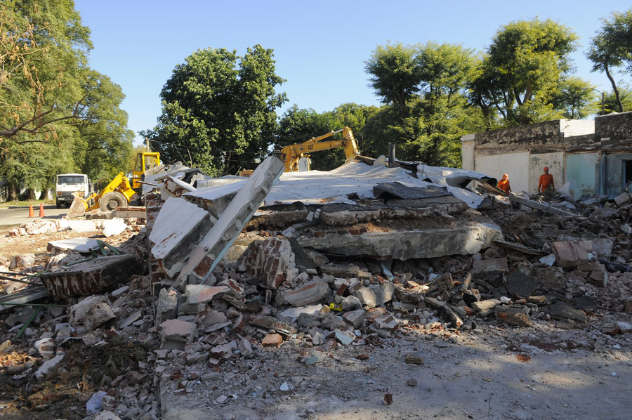 Demolición barrio Siete Manzanas. Foto: L. Carreño