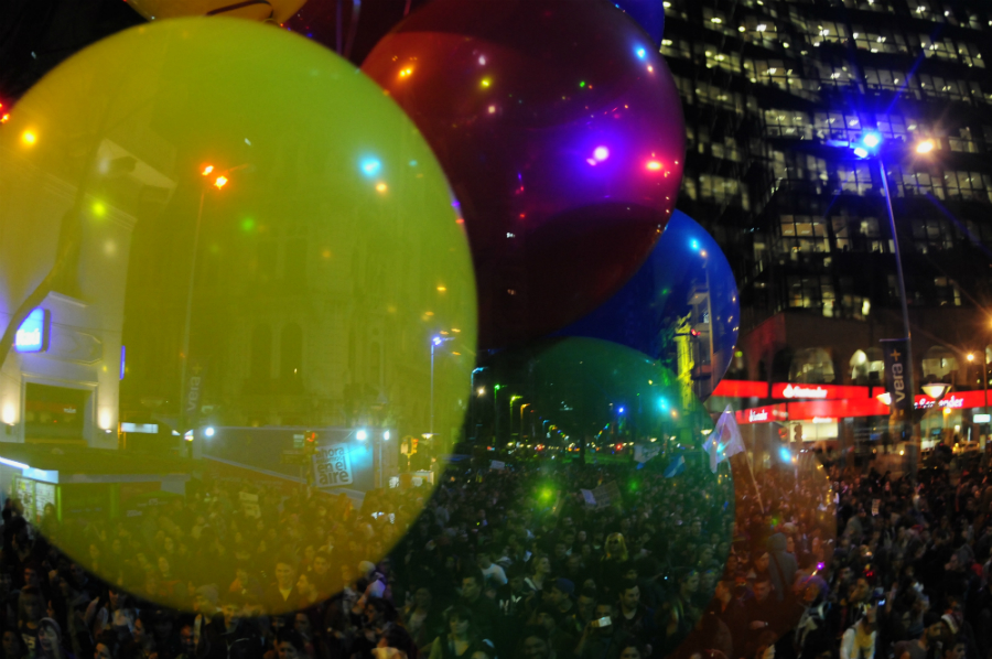 Marcha de la Diversidad por el centro de Montevideo. Foto: Fernando Ponzetto