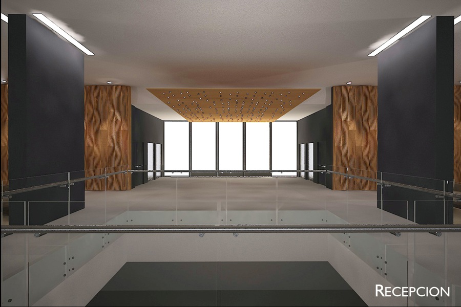 Recepción y área común de la zona de palcos.