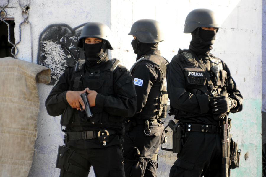 Operativo policial en Maldonado por autor de rapiña. Foto: Ricardo Figueredo