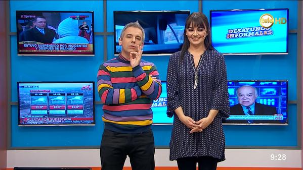 Alejandro Figueredo y Victoria Zangaro. Foto: Teledoce.