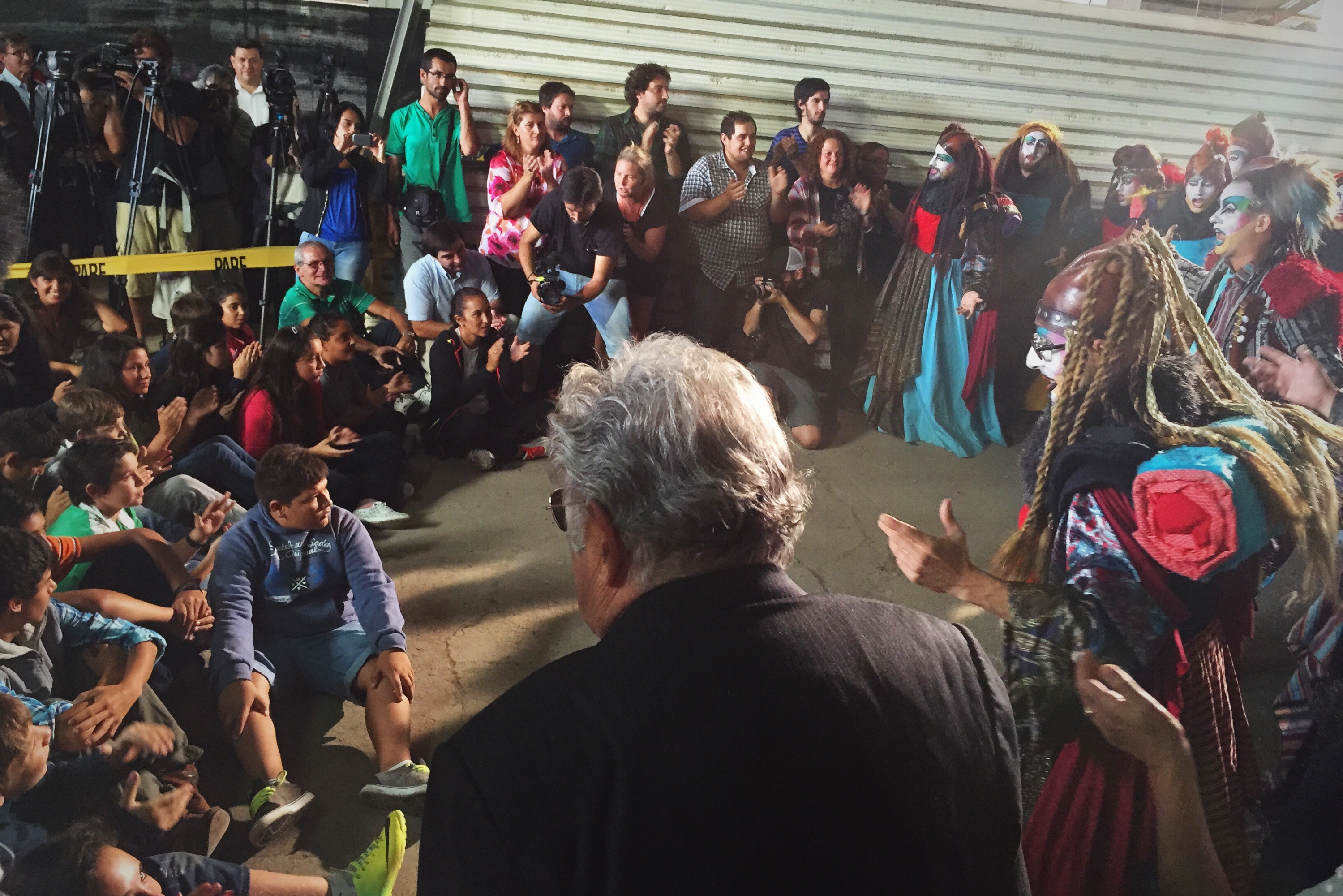 Mujica durante la presentación de Agarrate Catalina. Foto: Juan Gari.