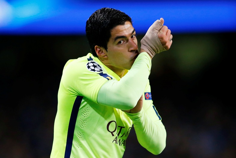 La noche de Luis Suárez. Foto: Reuters.