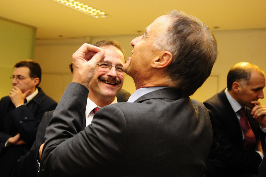 Masoller y Calloia en la asunción de este último como presidente de l CND. Foto: F. Ponzetto