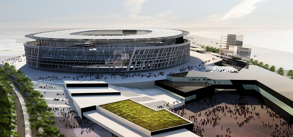 La arquitectura del futuro estadio está centrada en el Coliseo. Foto: A.S.Roma.
