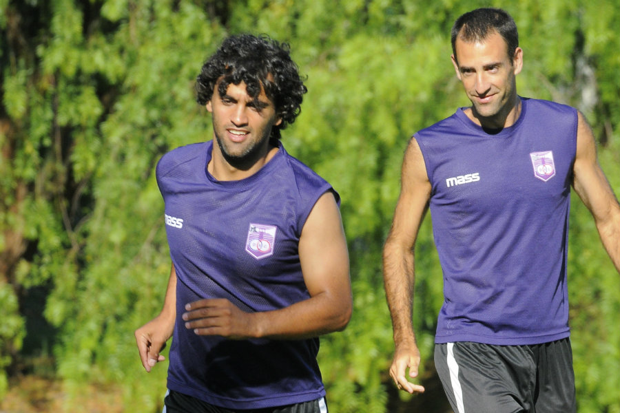 Sebastián Ariosa en la práctica de Defensor Sporting. Foto: Ariel Colmegna.