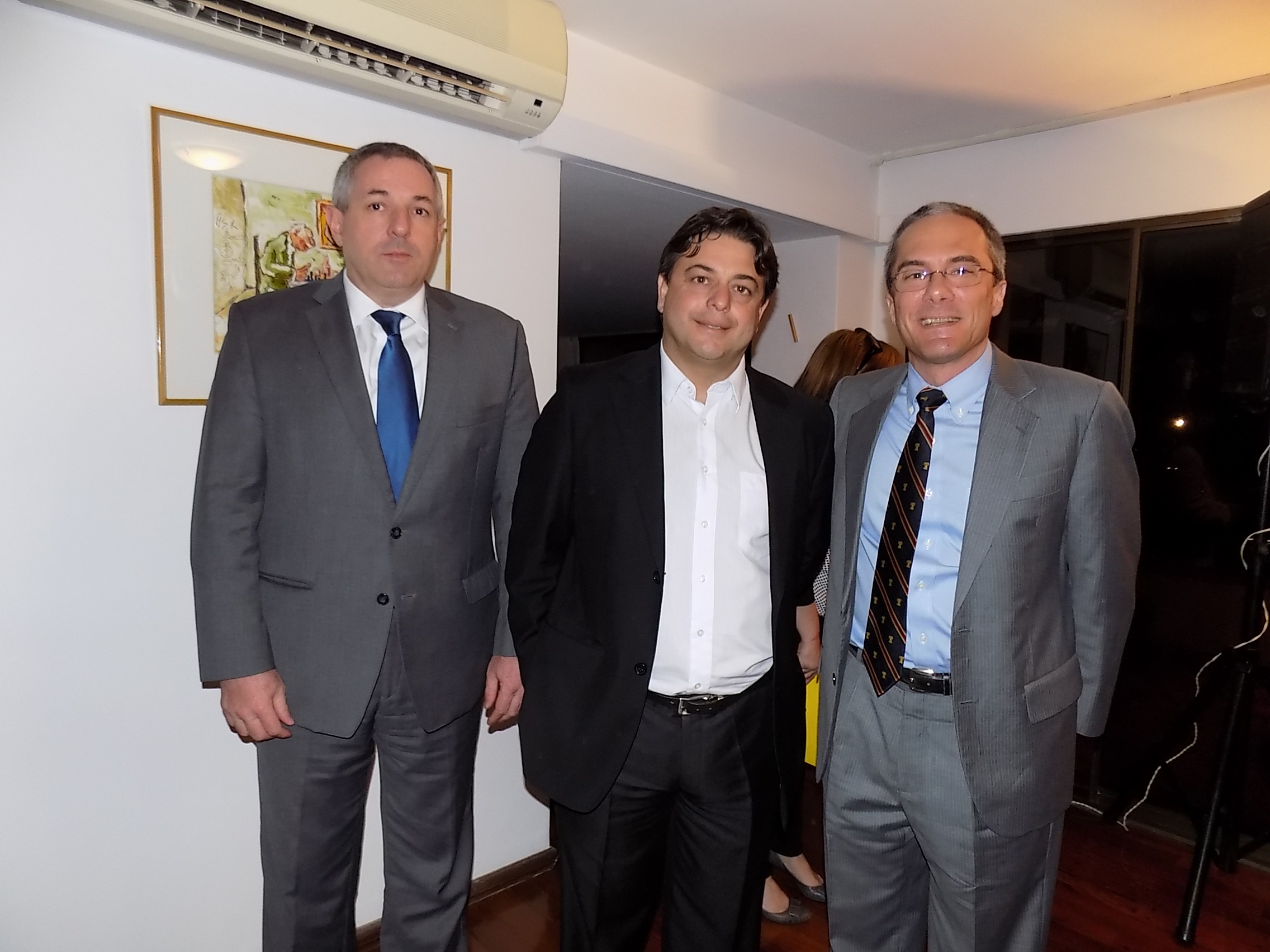 Bernardo Greiver, Daniel Peña, Encargado de Negocios a.i. Bradley A. Freden.