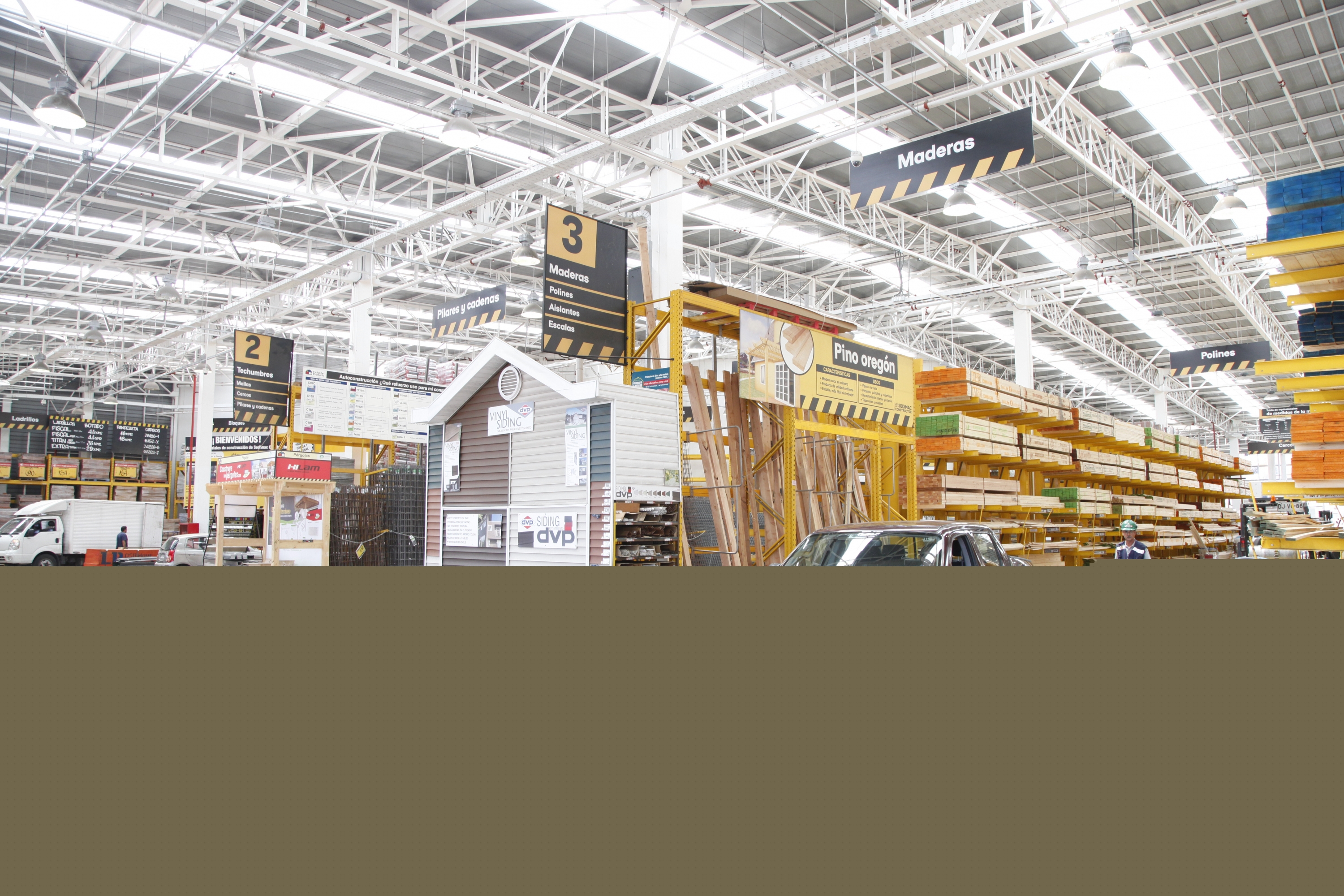 Sodimac. Imagen de una de las tiendas de la cadena en Chile, que se asemeja a la que la firma inaugurará en Uruguay. (Foto: Gentileza Sodimac)