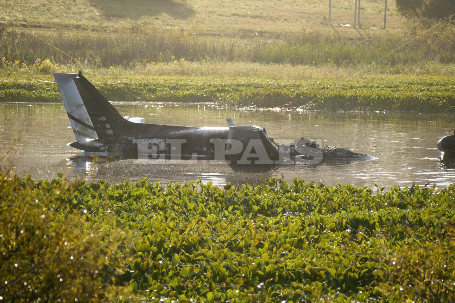 Tragedia aérea en Laguna del Sauce. Foto: Ricardo Figueredo