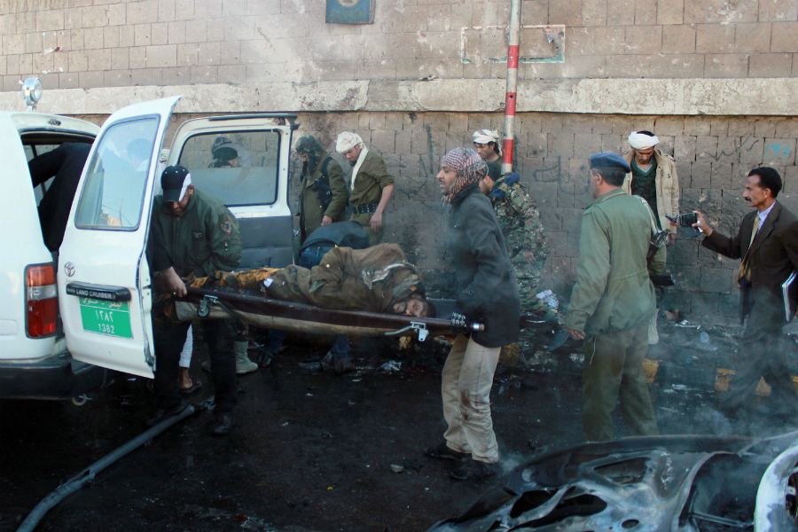 Atentado contra academia de Policía en Yemen. Foto: AFP