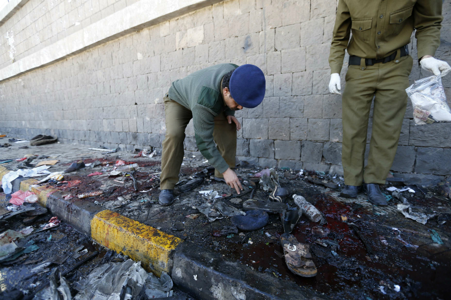 Atentado contra academia de Policía en Yemen. Foto: Reuters