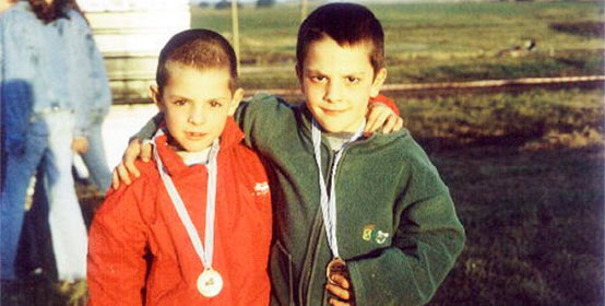 Santiago Urrutia durante una carrera de karting. Comenzó a correr a los 5 años.