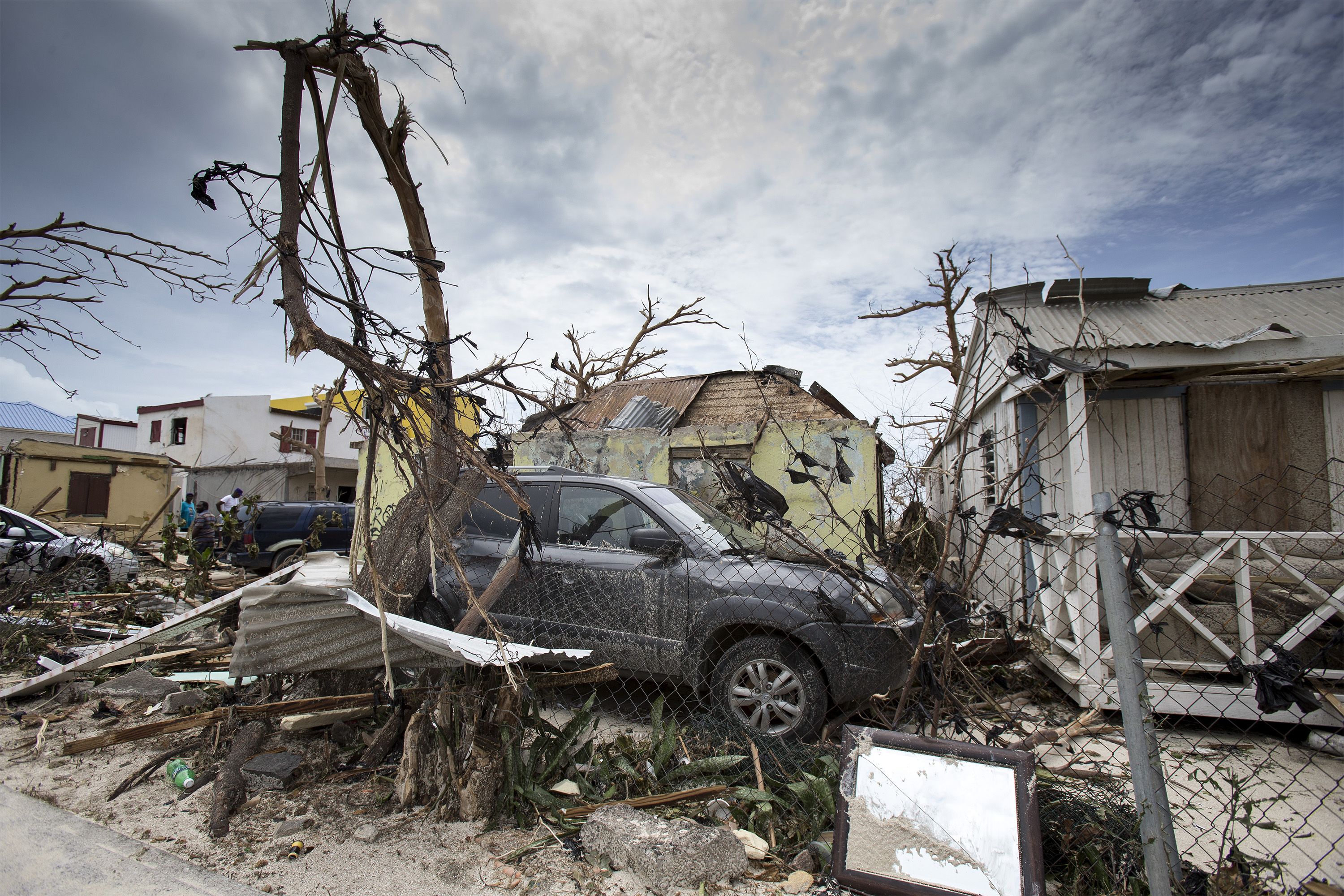 Los destrozos que dejó el huracán Irma en la isla San Martín. Foto: AFP