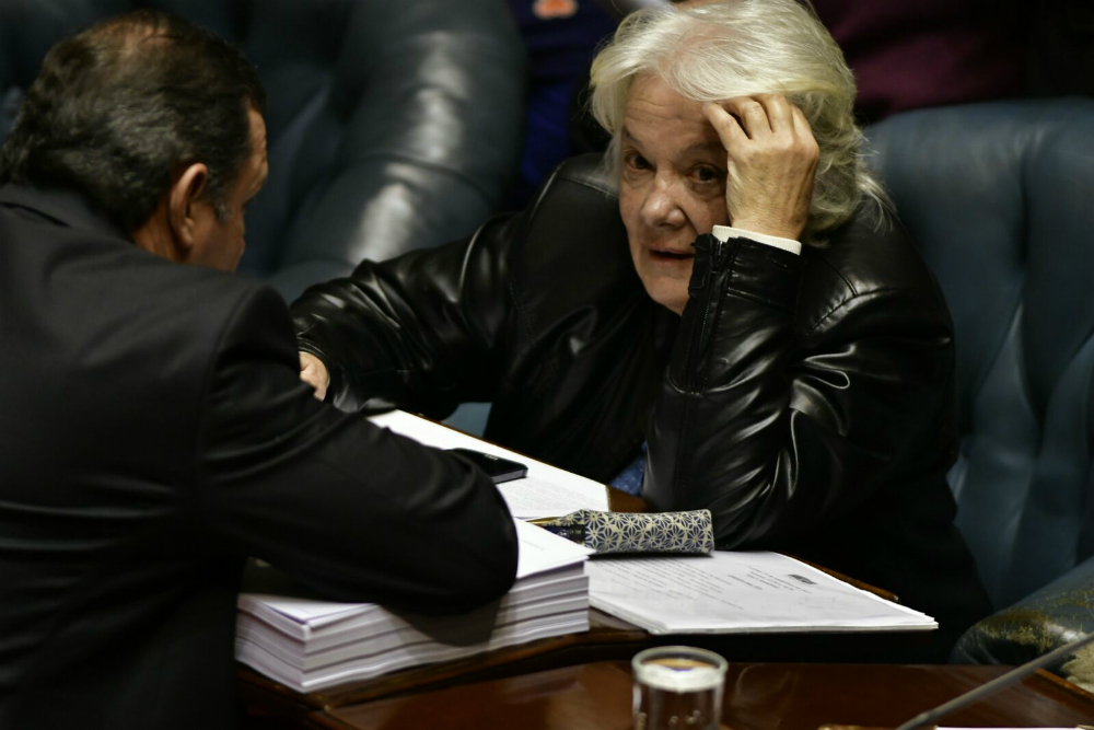 Topolansky en la sesión del Senado, previa a la Asamblea General. Foto: Fernando Ponzetto.