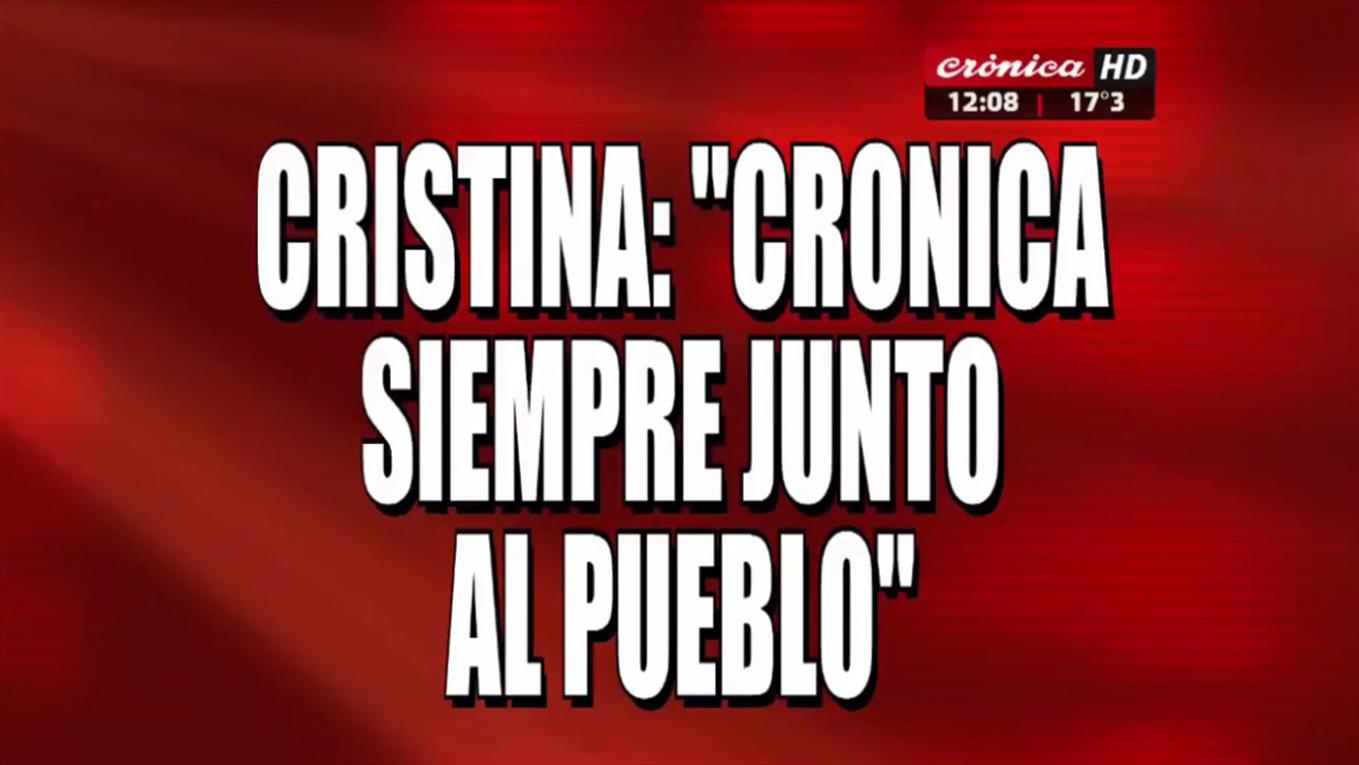 Las placas de la visita de CFK a Crónica.