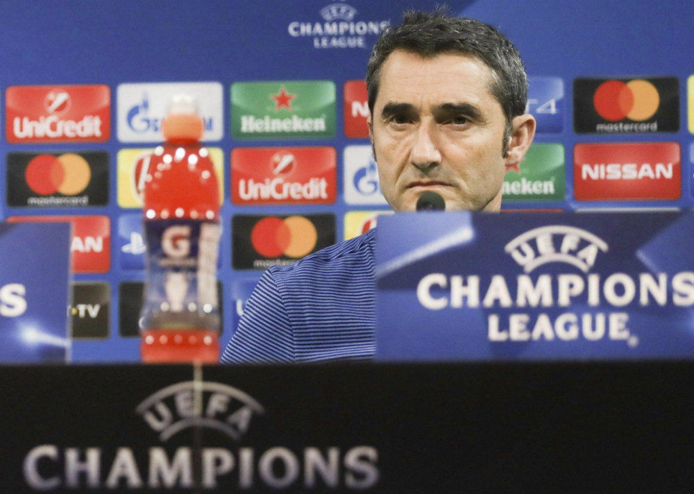 Ernesto Valverde en la conferencia de prensa de la Champions. Foto: EFE
