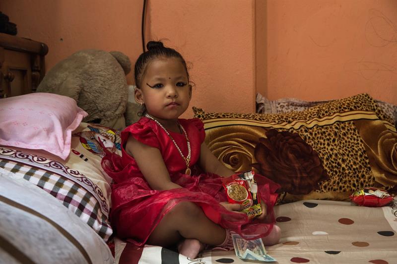 Trishna Shakya la nueva diosa Kali. Foto: EFE