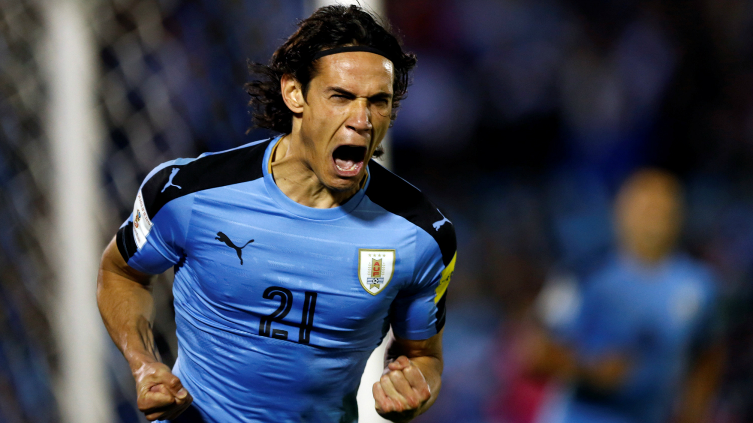 El grito de gol de Edinson Cavani. Foto: AFP